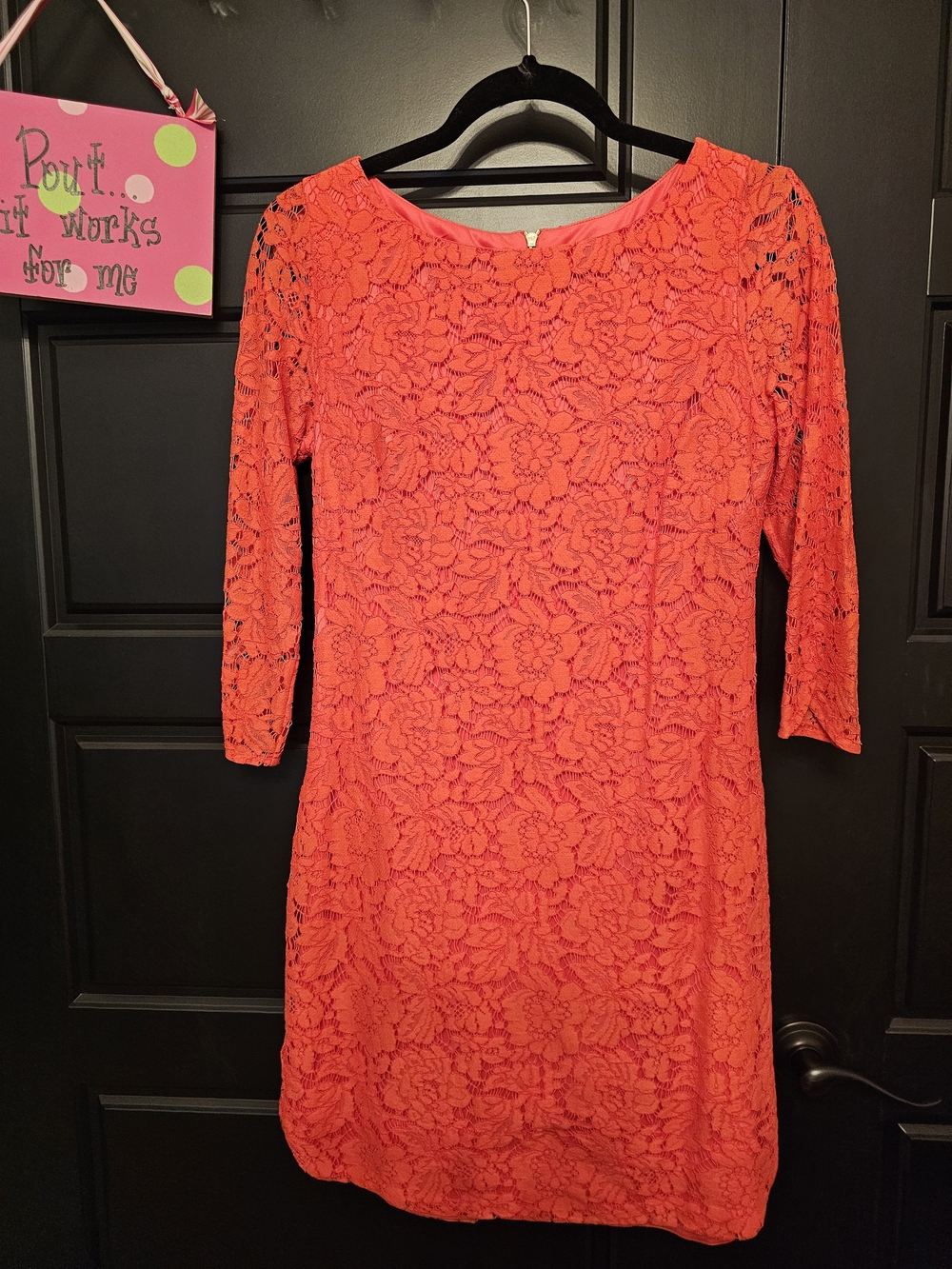 Vince Camuto Bright Coral Lace Sheath Dress